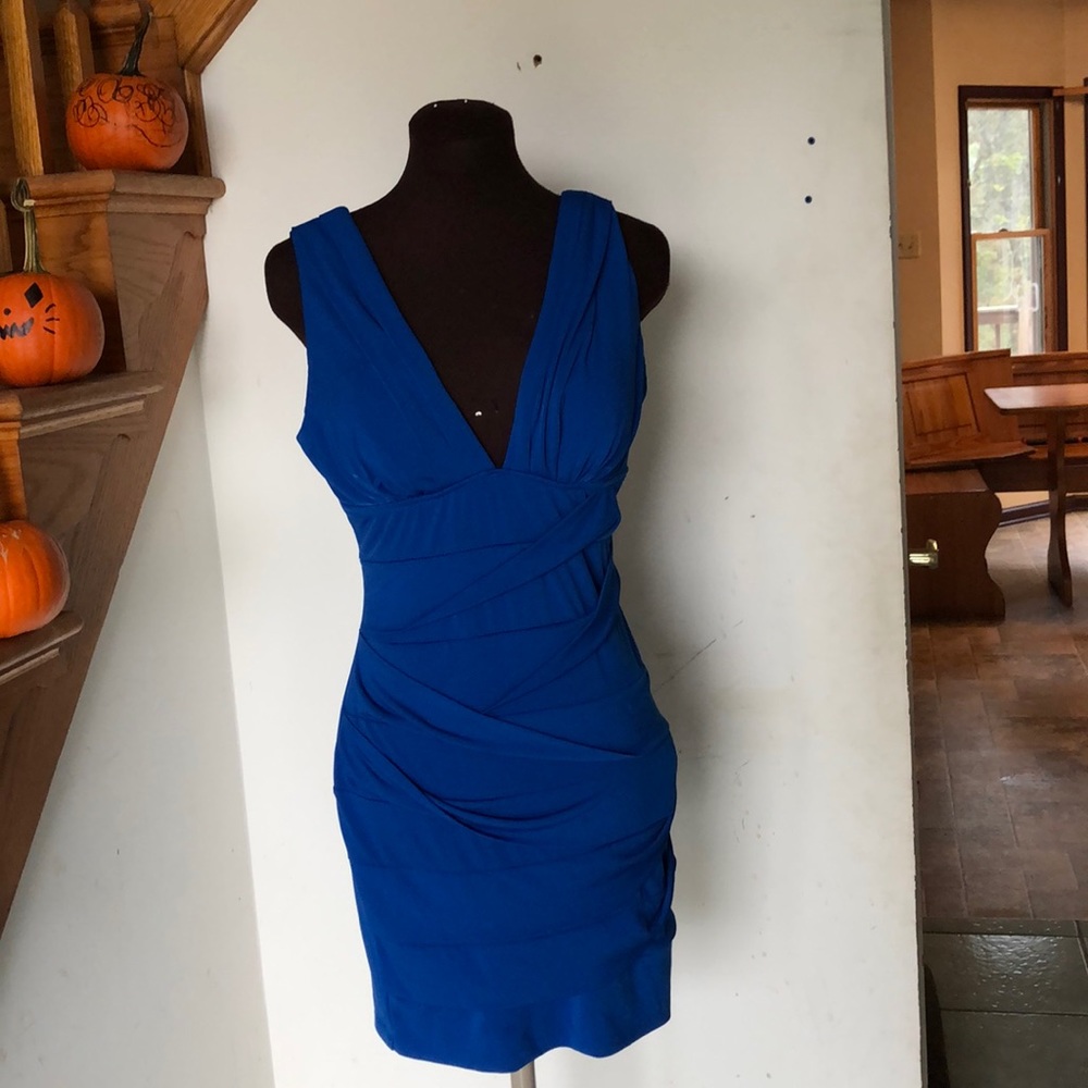 WOMENS SIZE LARGE deb blue dinner dress